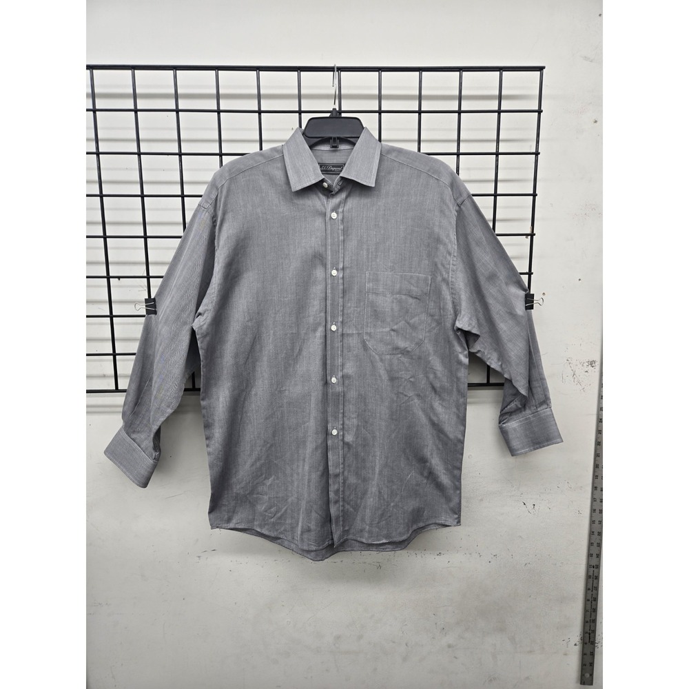 ST Dupont Men's Long Sleeve Cotton Dress Shirt Grey Size 39 / 15.5.